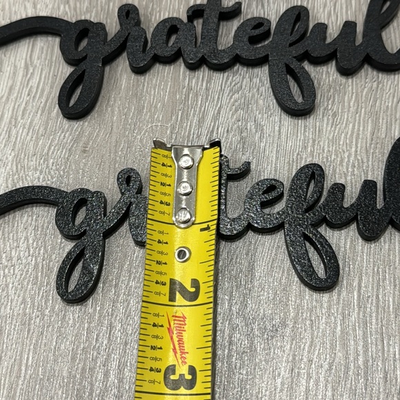Grateful Thankful Gather Blessed Black Wood Cut Out Table Decor Script Writing - Picture 6 of 16